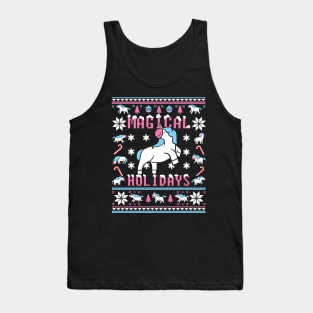 Funny Unicorn Lover Ugly Christmas Sweater Tank Top